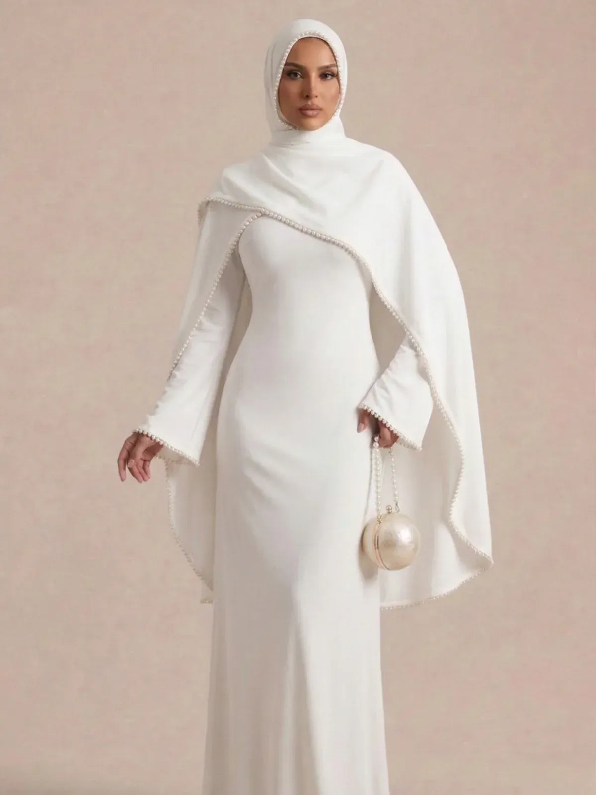 Witte abaya Bruiloft