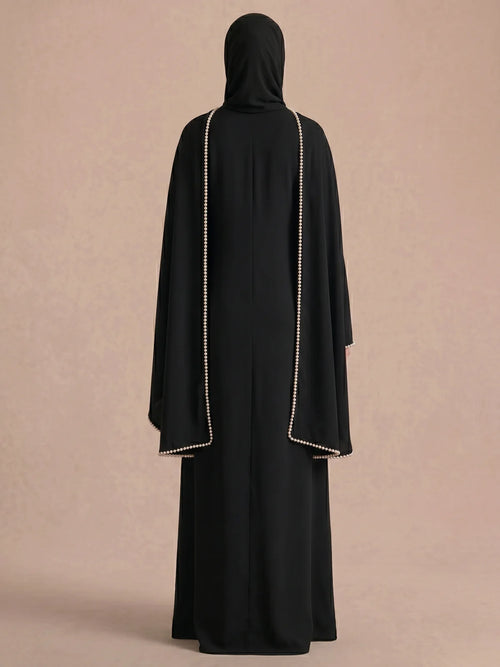 Abaya Zwart Eenvoudig - afbeelding 2