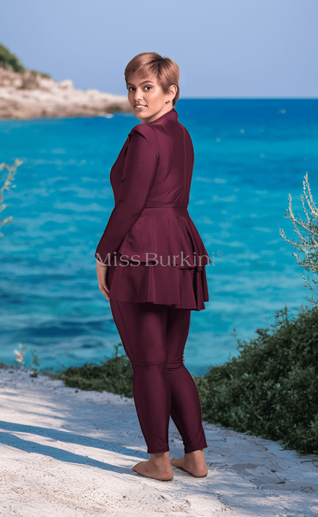 Burkini costume Antalya viola