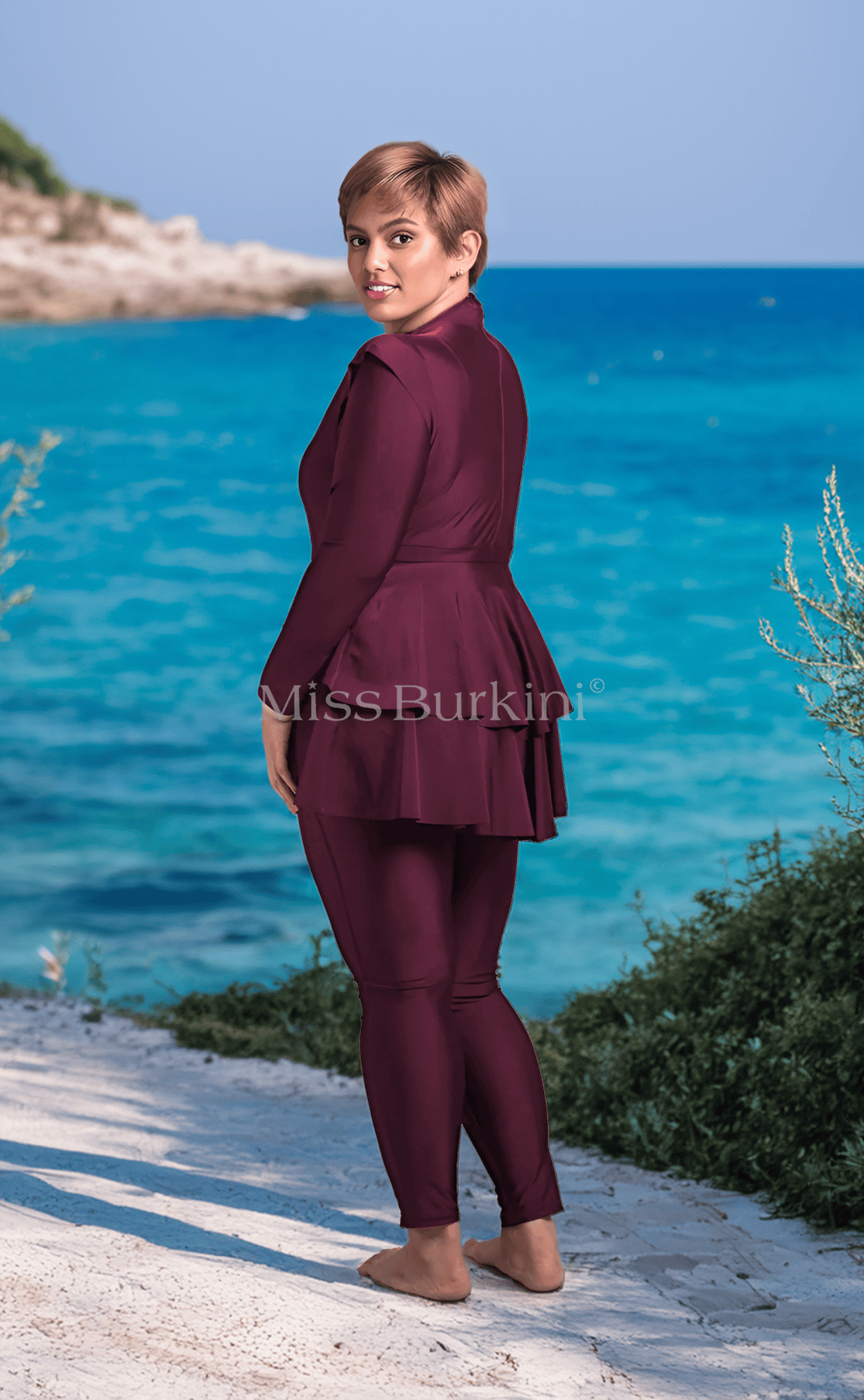 Burkini costume Antalya viola