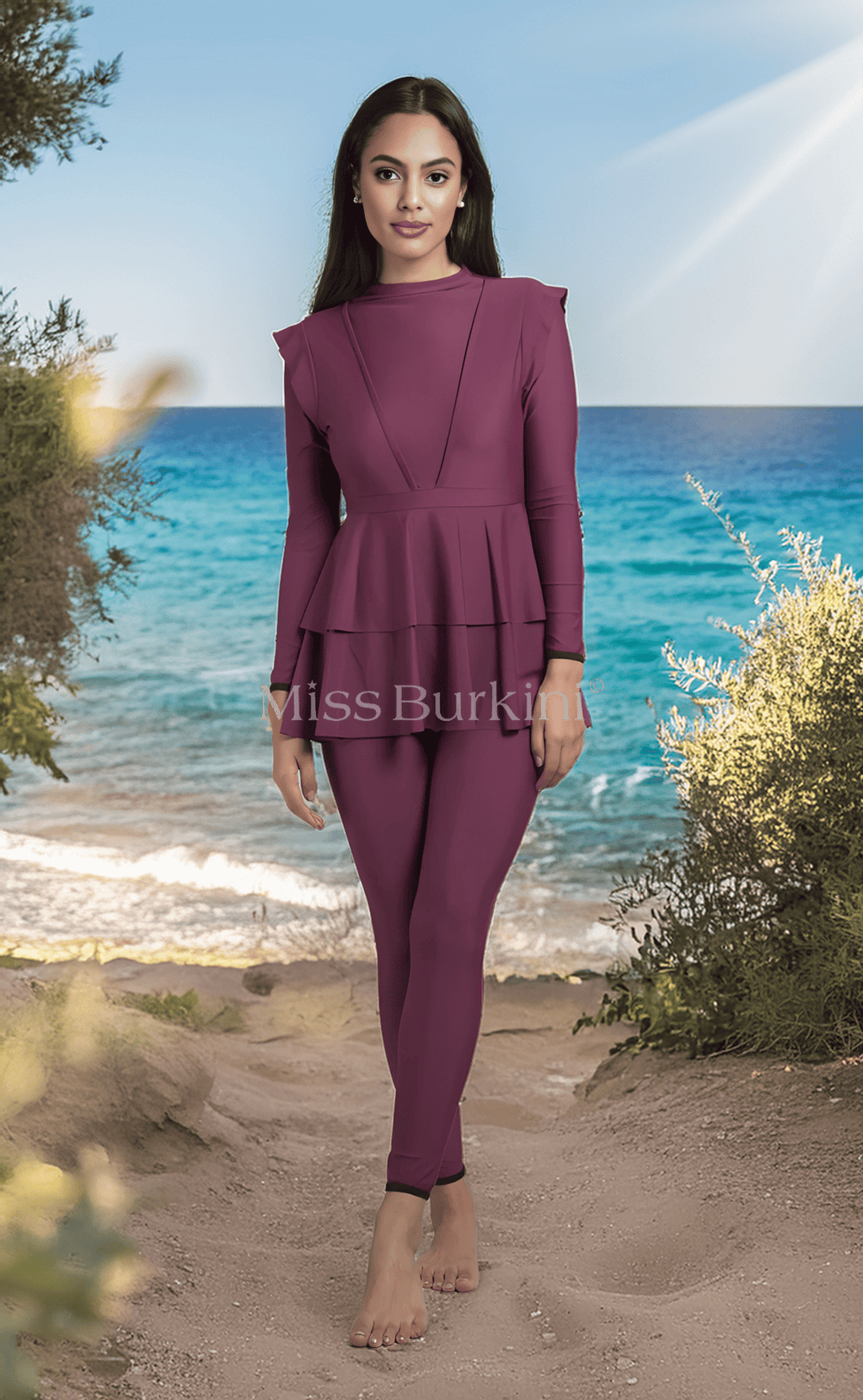 Burkini costume Antalya viola
