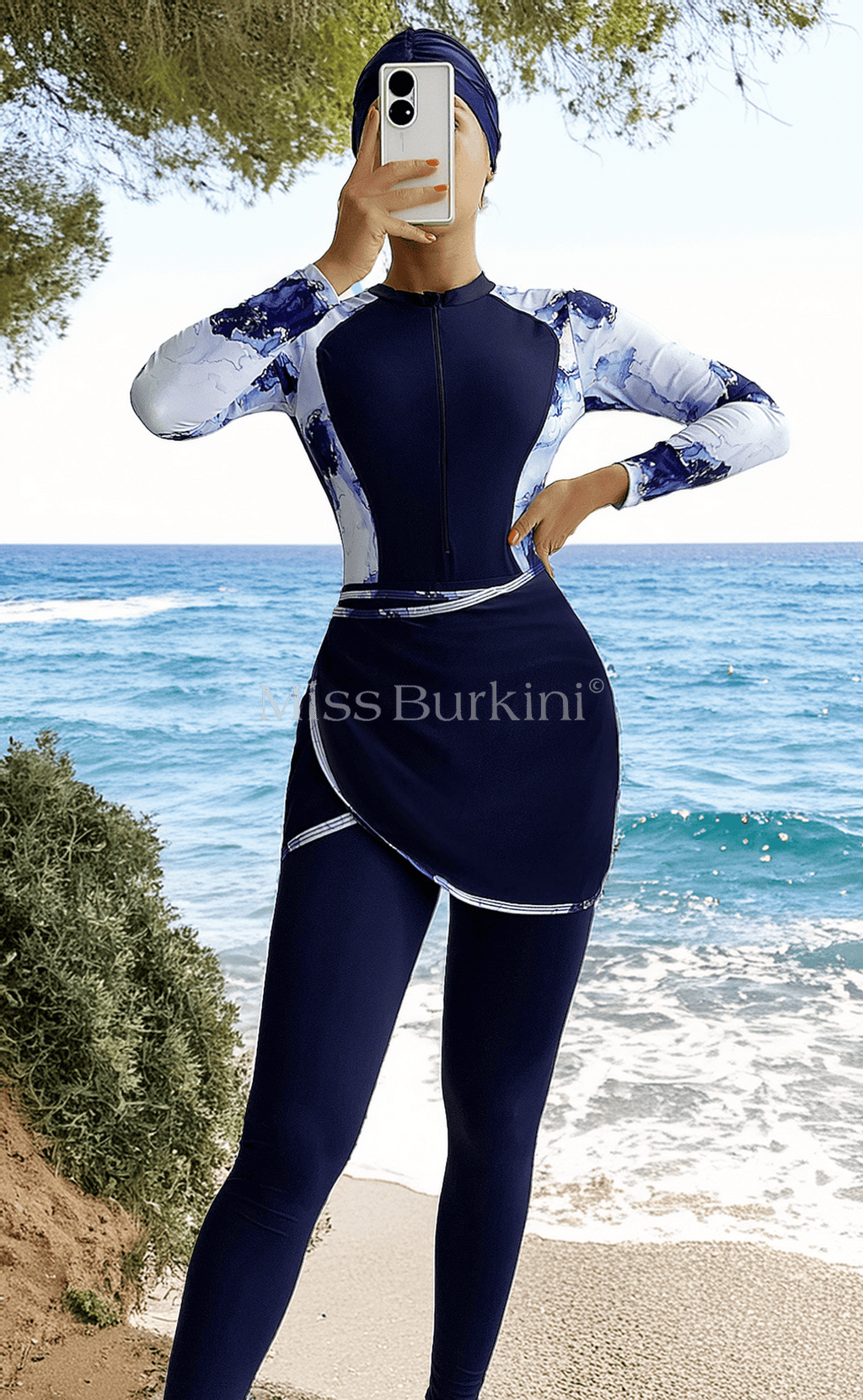 Burkini lungo Marbella blu