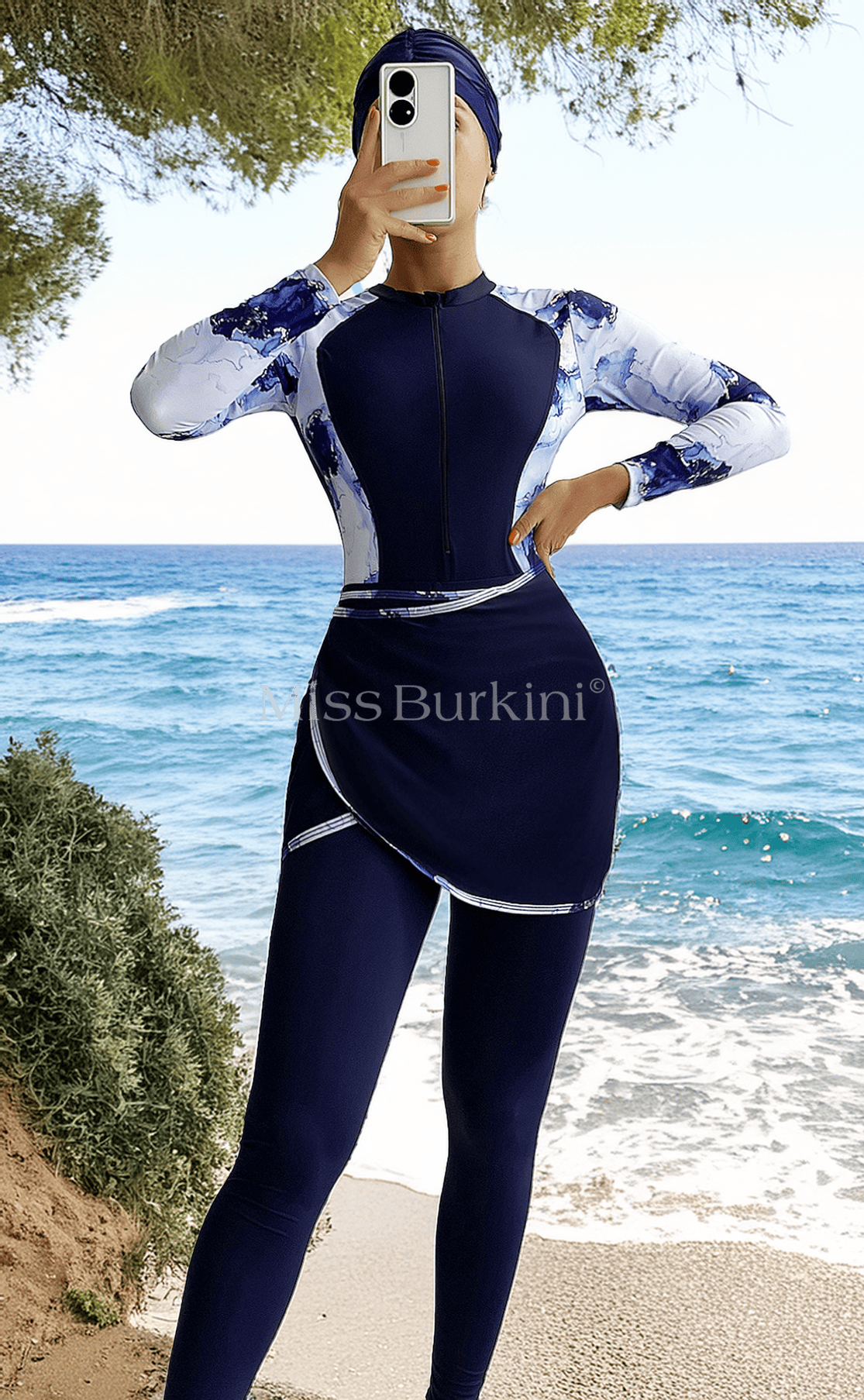 Blauer Marbella langer Burkini