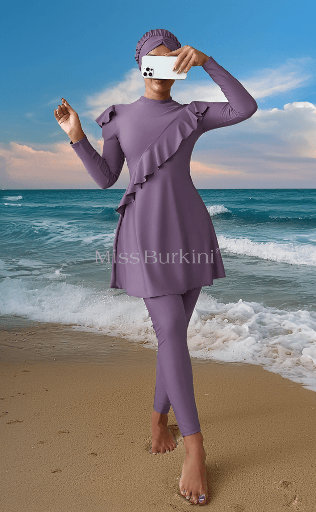 Burkini Badeanzug Yelena Lavendel