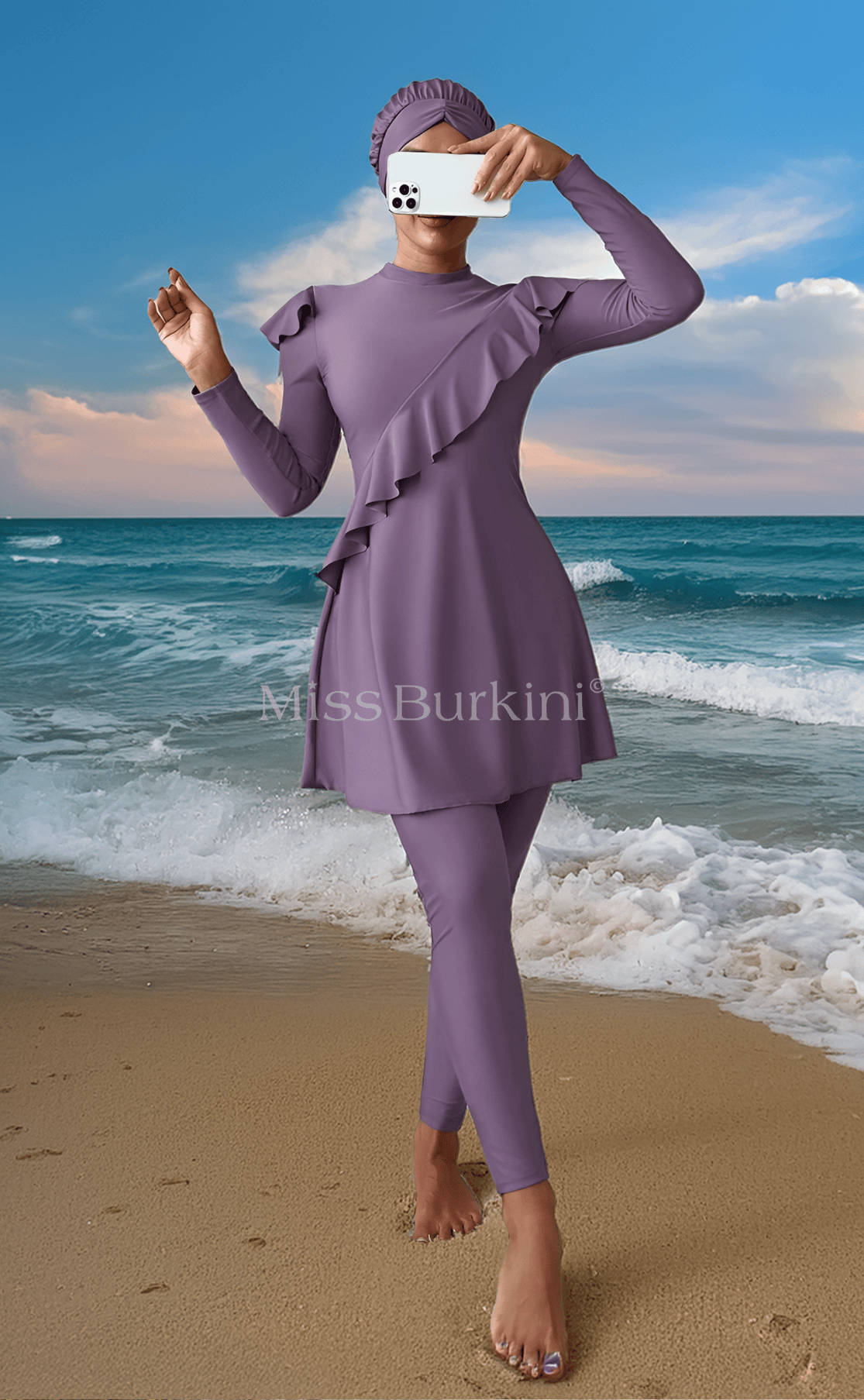 Burkini Badeanzug Yelena Lavendel