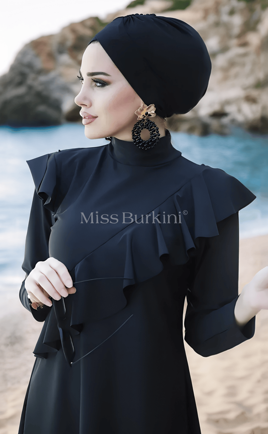 Burkini Badeanzug Yelena schwarz