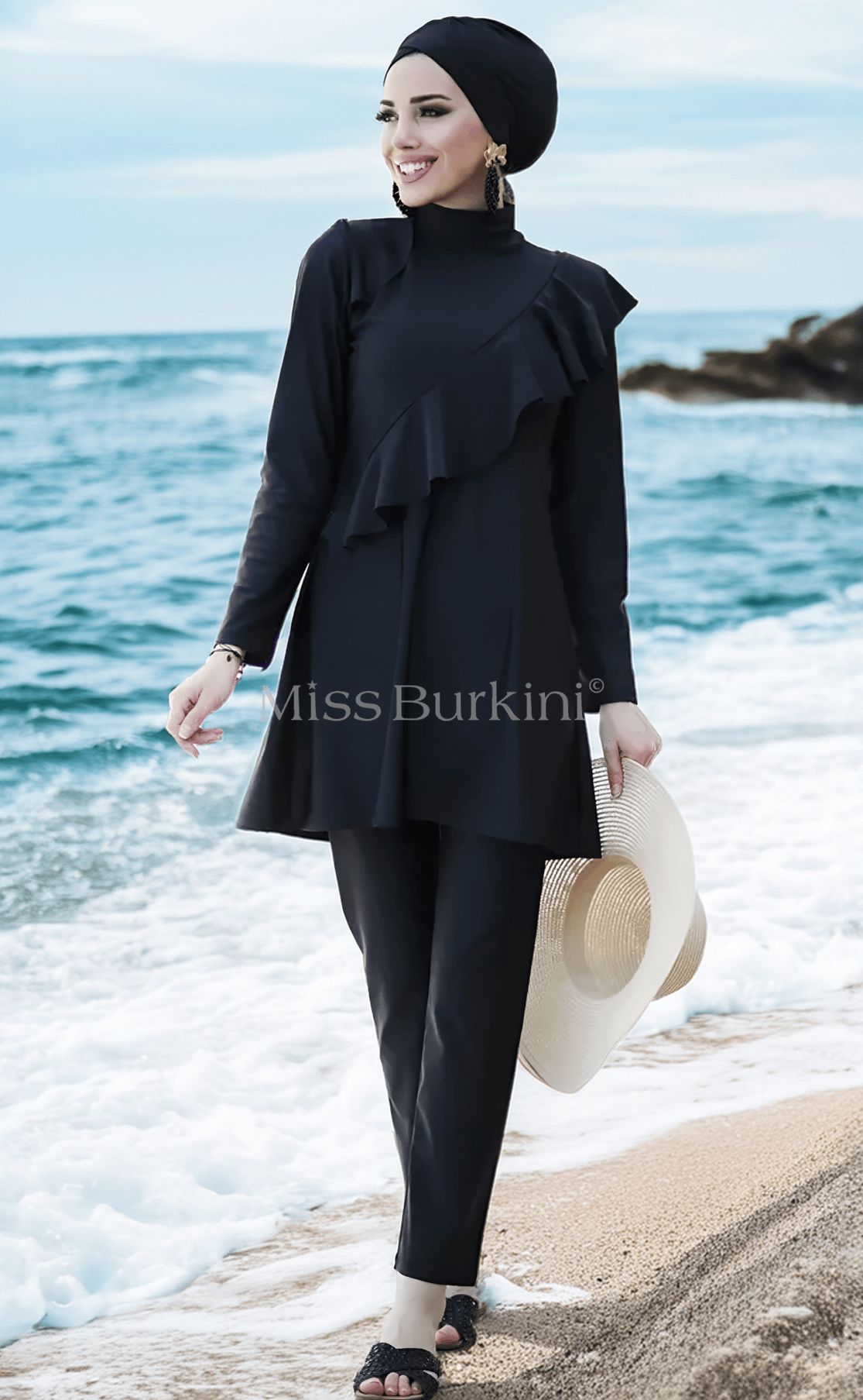 Burkini Badeanzug Yelena schwarz