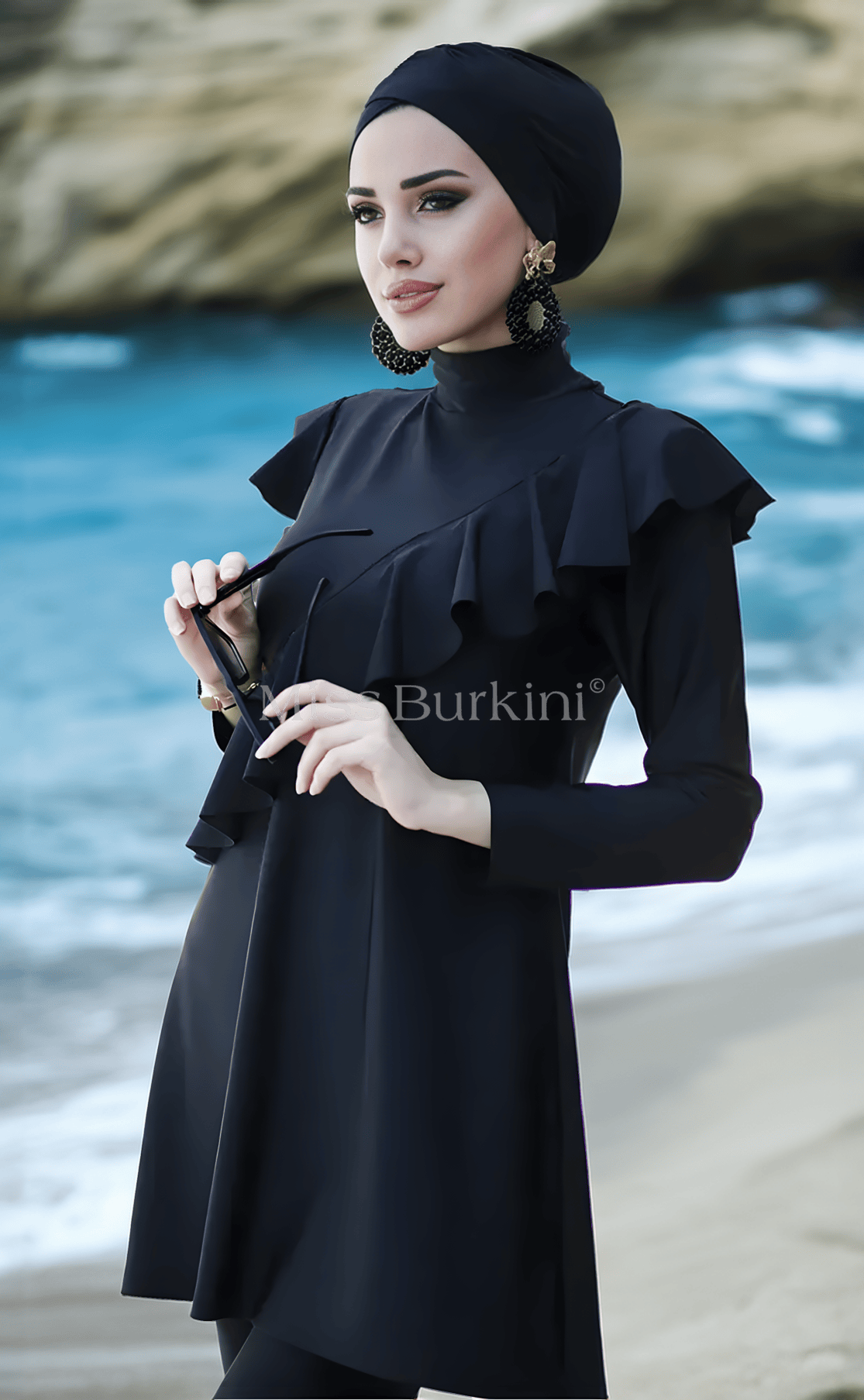 Burkini Badeanzug Yelena schwarz