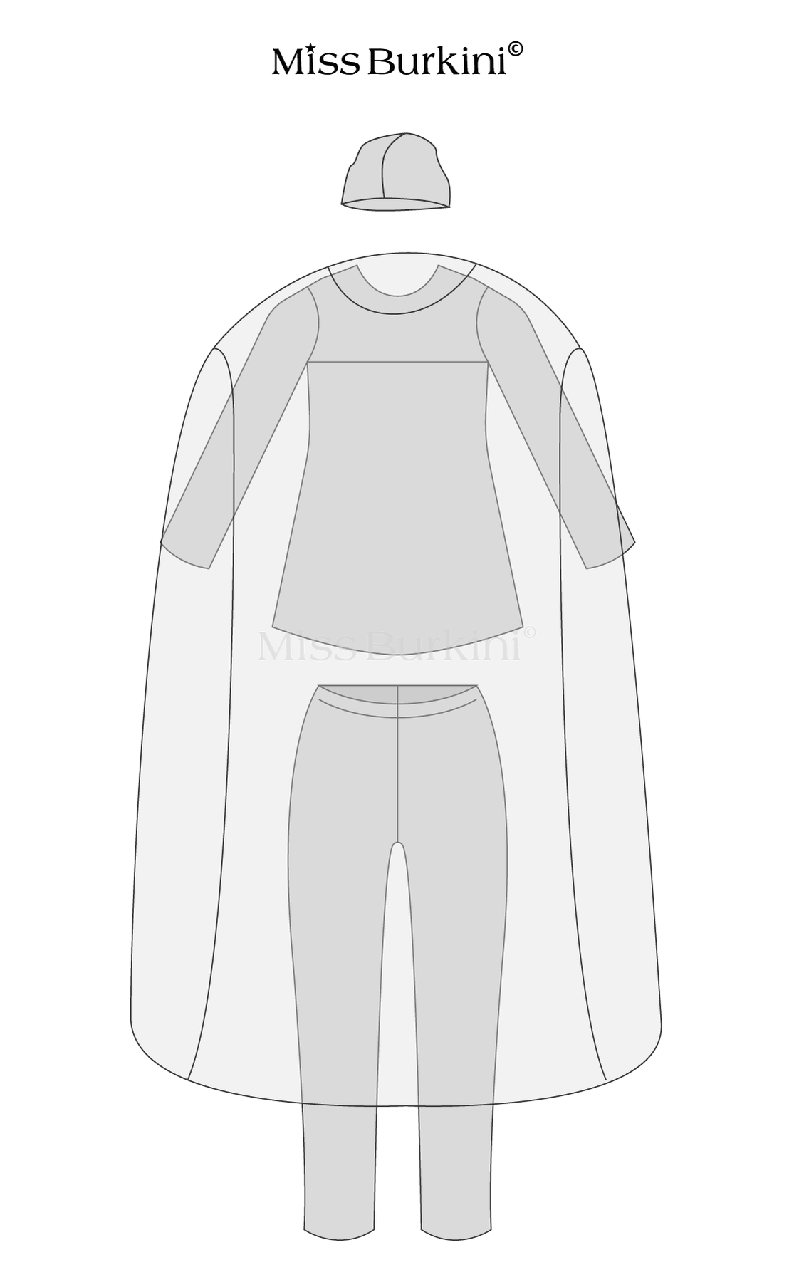 Burkini Damen mit Pareo von Goldstadt