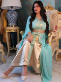 Kaftan Hemelsblauw met Parels – afbeelding 1