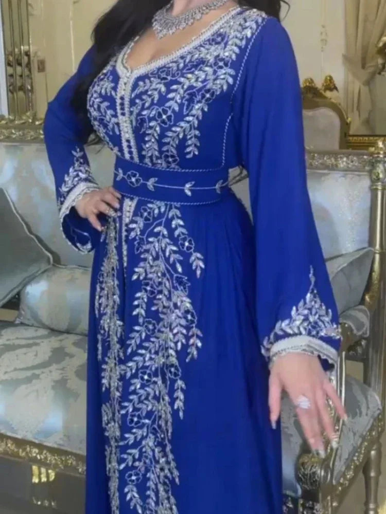 Kaftan Königsblau und Silber