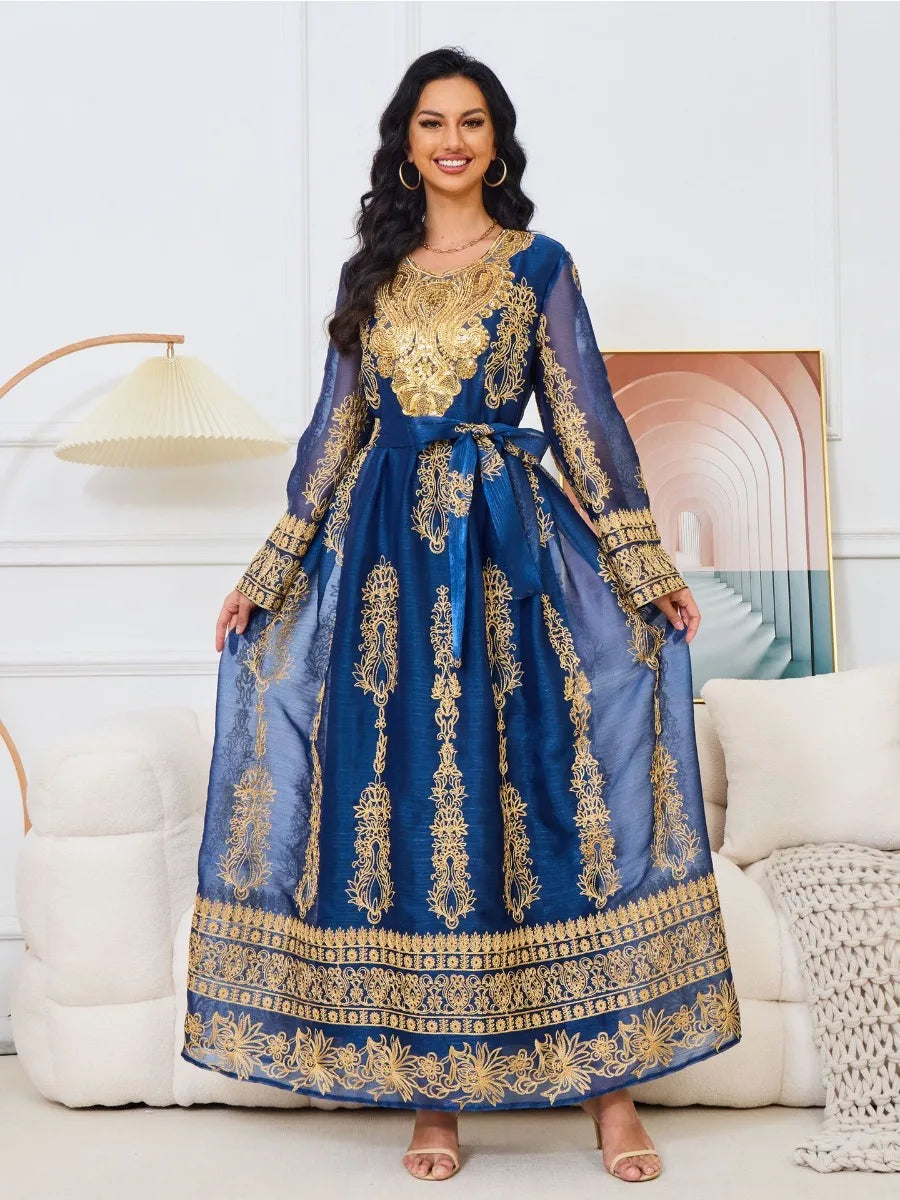 Kaftan Königsblau und Gold