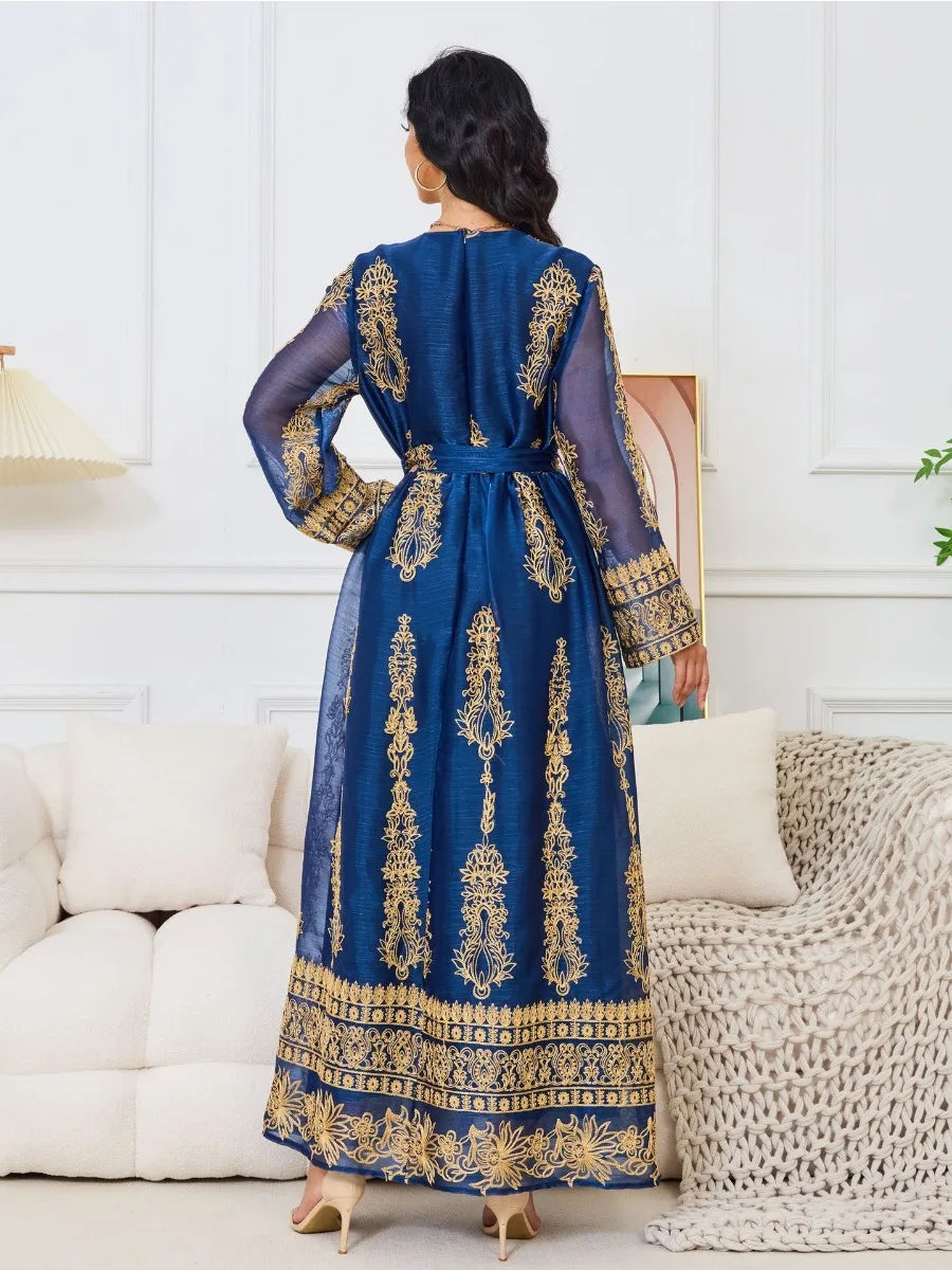 Kaftan Königsblau und Gold