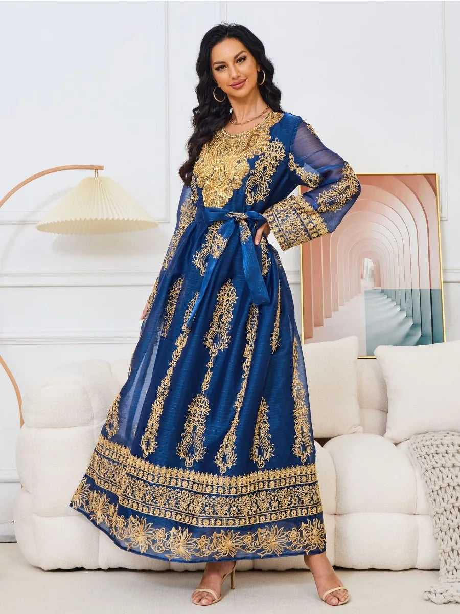 Kaftan Königsblau und Gold