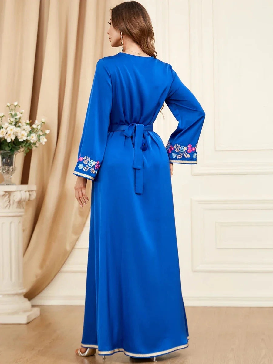 Kaftan Türkisblau und Goldfarben