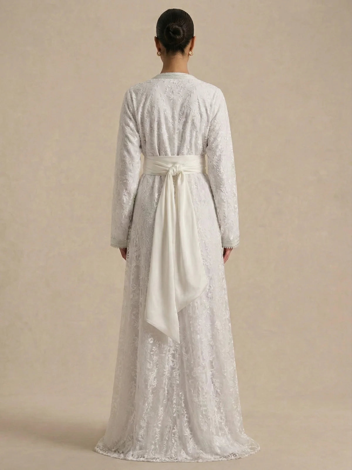 Kaftan Bruiloft Wit Modern - afbeelding 2
