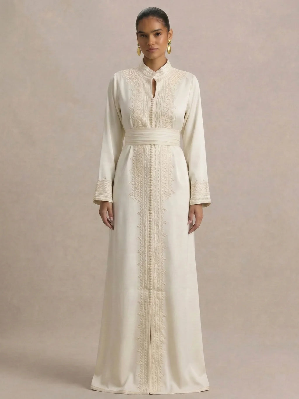 Kaftan Marokkanisch Weiß