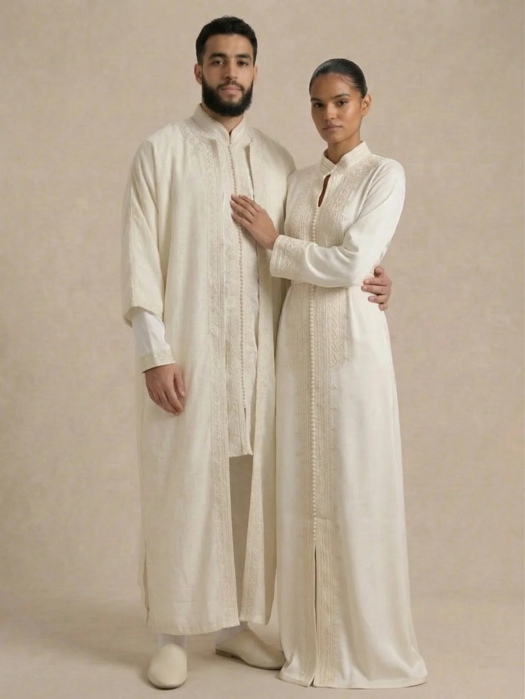 Kaftan Marokkanisch Weiß
