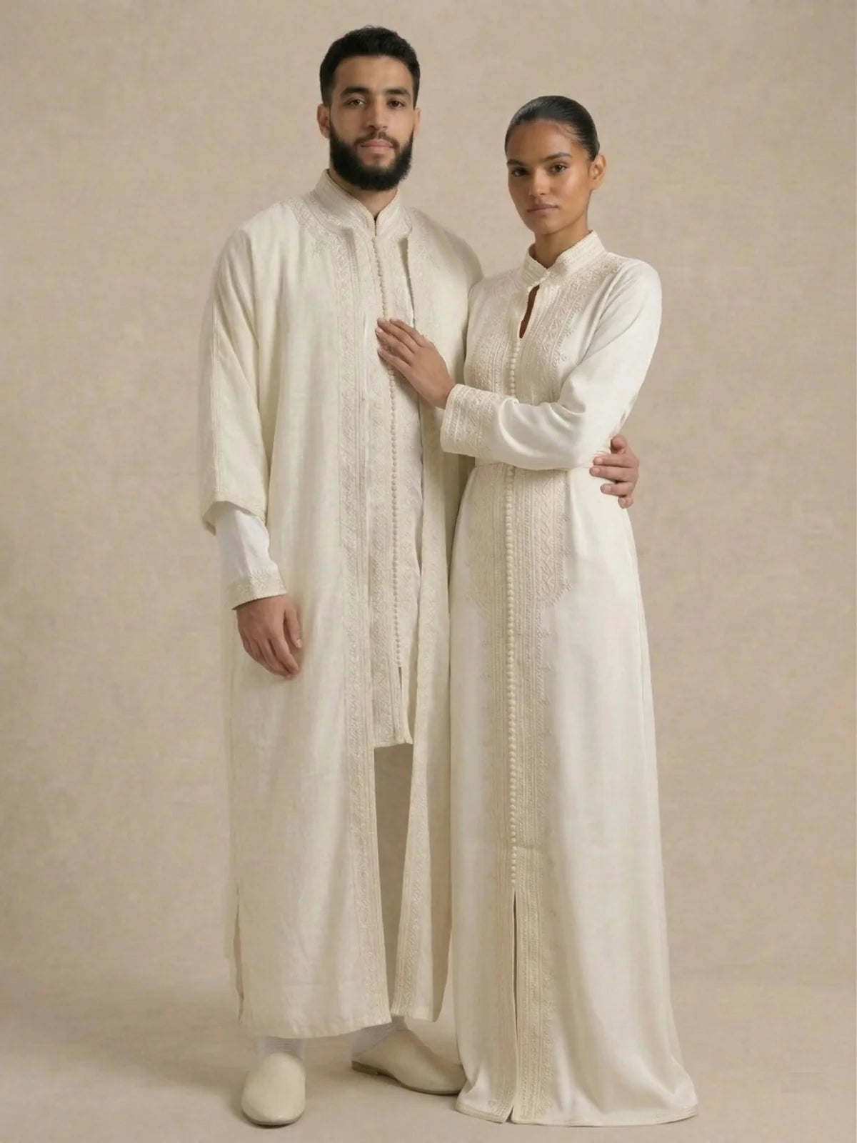 Kaftan Marokkanisch Weiß