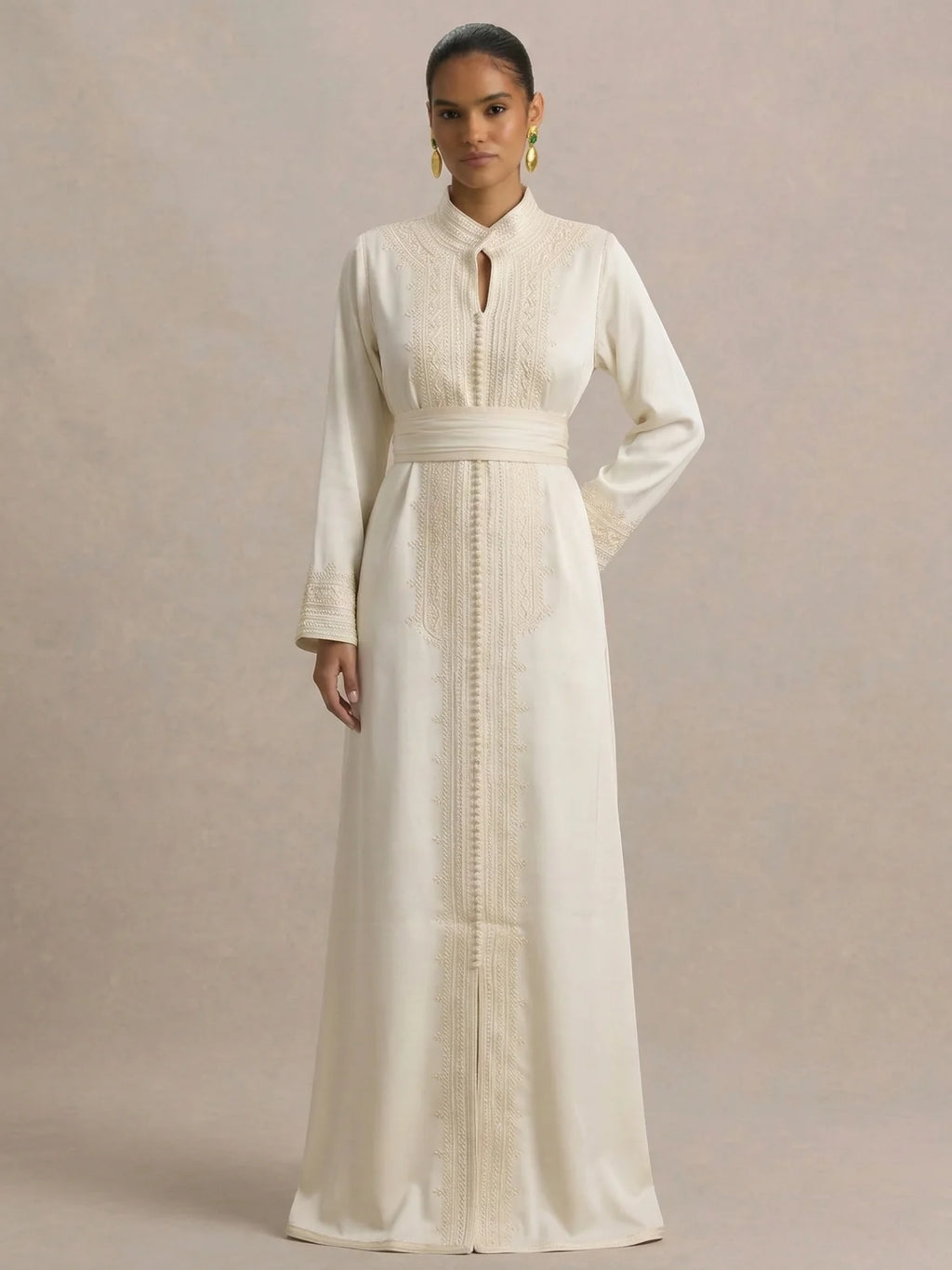 Kaftan Marokkanisch Weiß