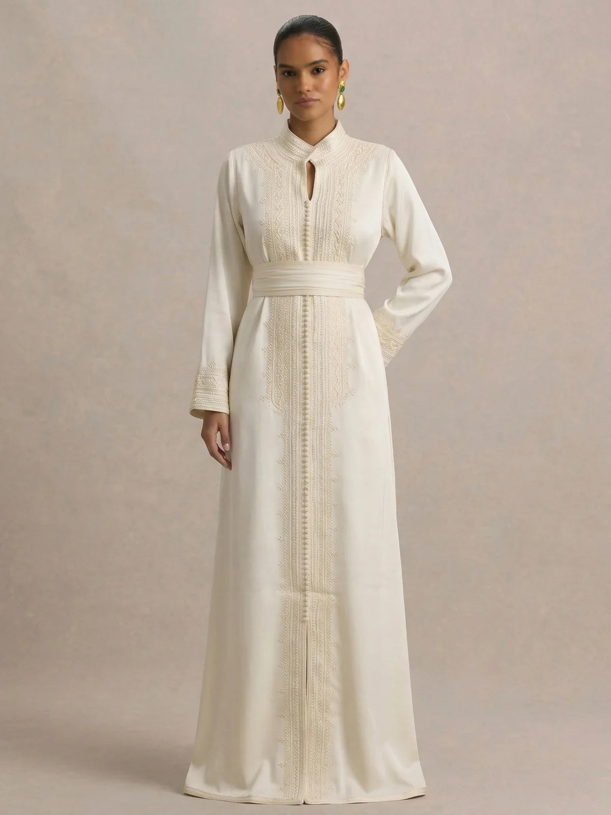Kaftan Marokkanisch Weiß