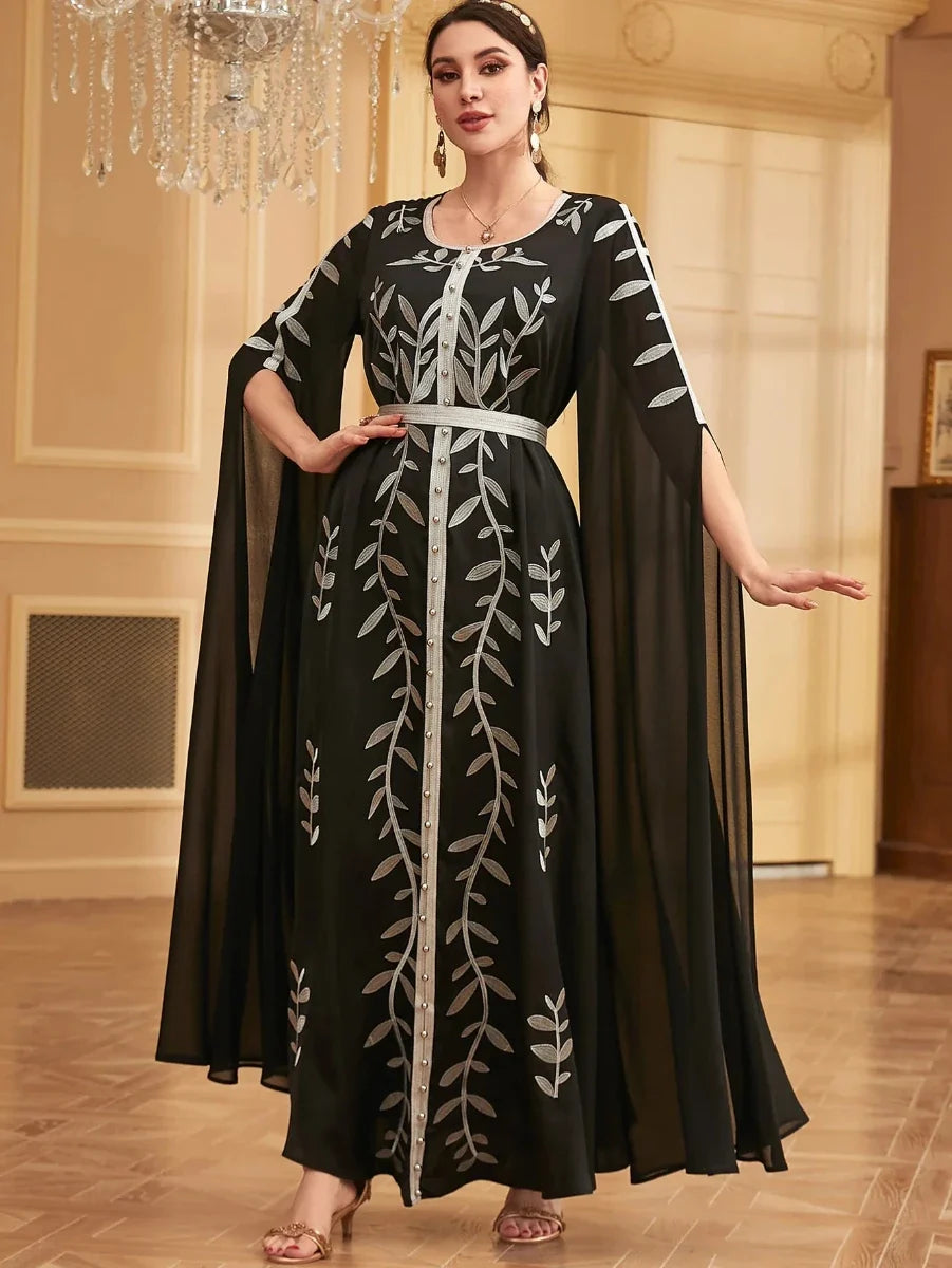 Kaftan Schwarz und Silber