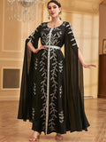Kaftan Zwart en Zilverkleurig – afbeelding 2