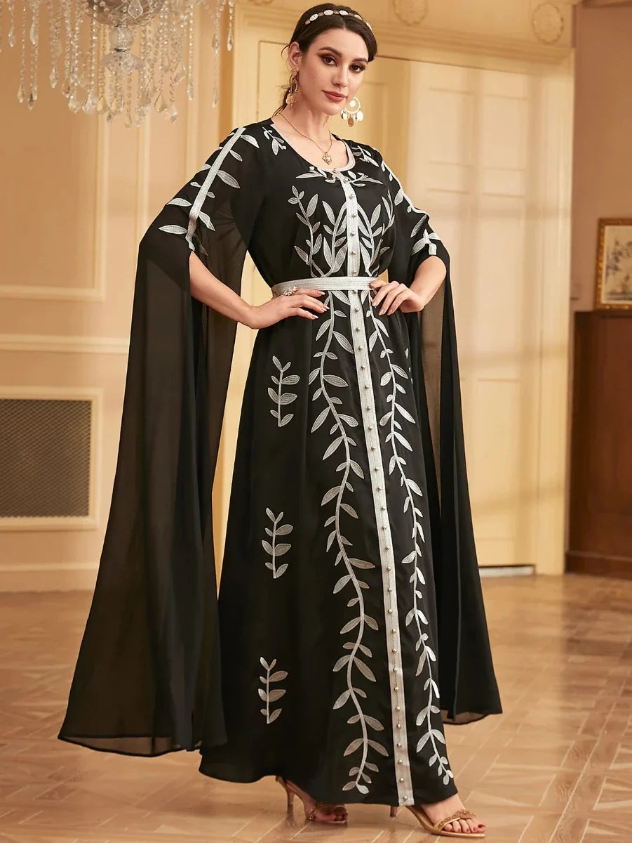 Kaftan Schwarz und Silber
