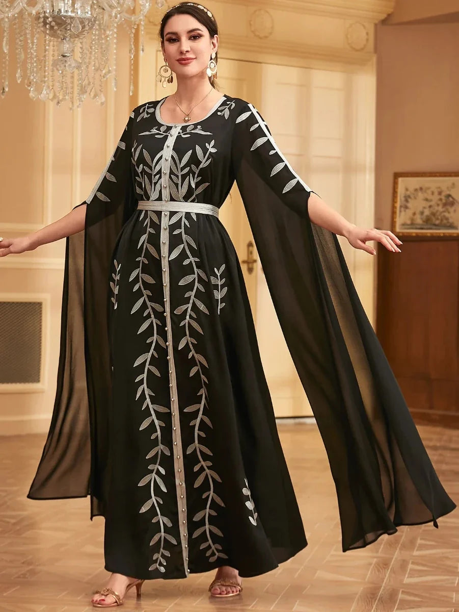 Kaftan Schwarz und Silber