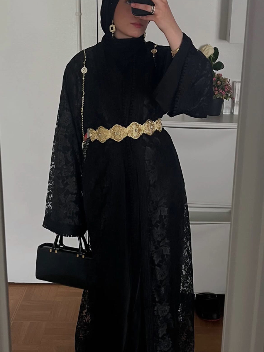 Kaftan Schwarz Einfach