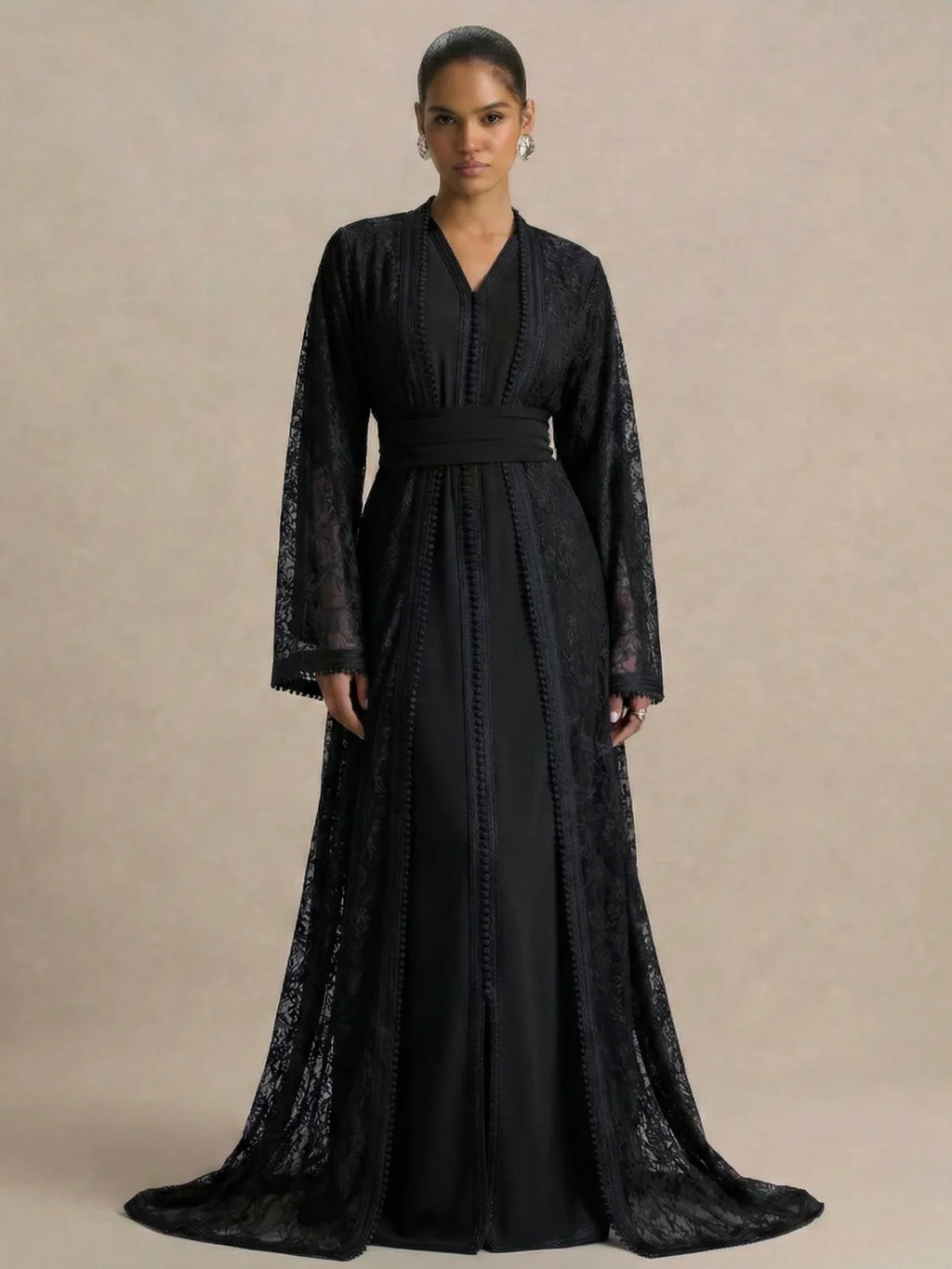 Kaftan Schwarz Einfach