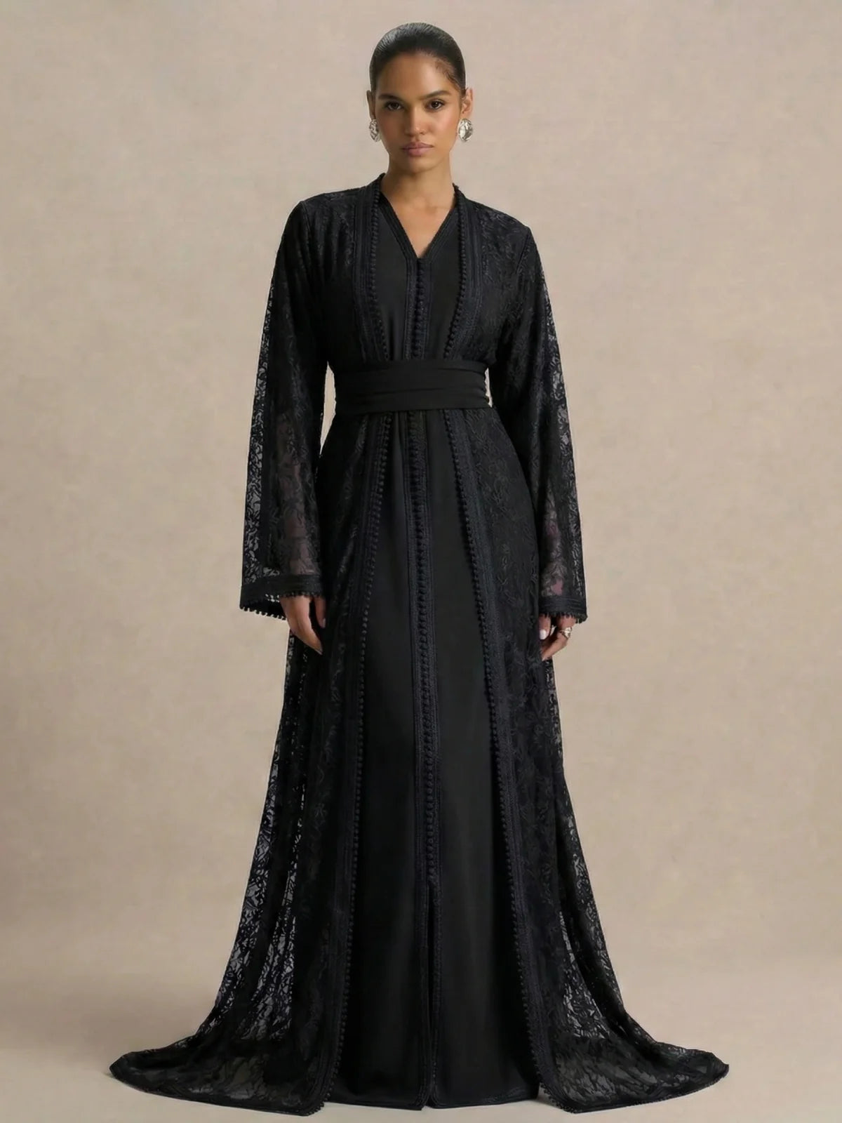 Kaftan Schwarz Einfach