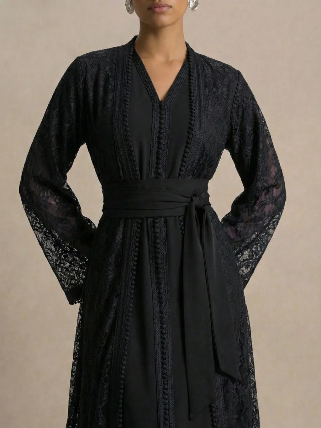 Kaftan Schwarz Einfach
