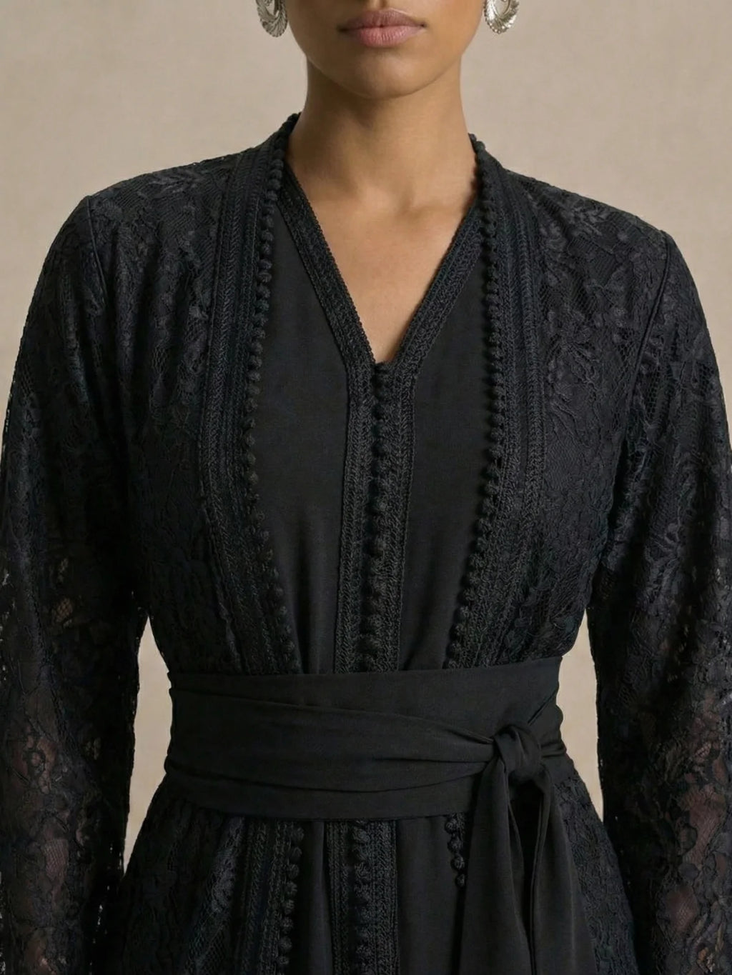 Kaftan Schwarz Einfach
