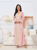 Kaftan Roze en Wit – afbeelding 1
