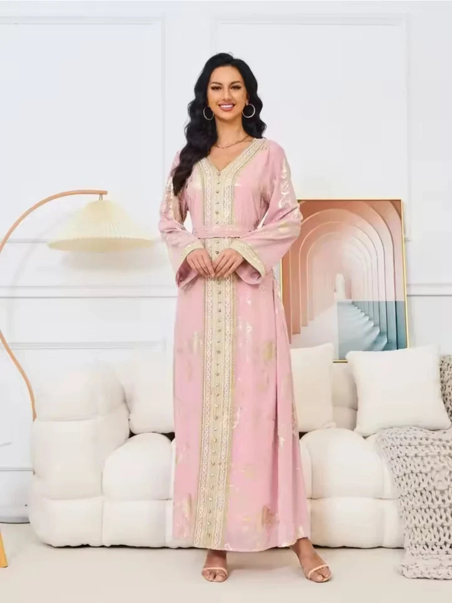 Kaftan Roze en Wit