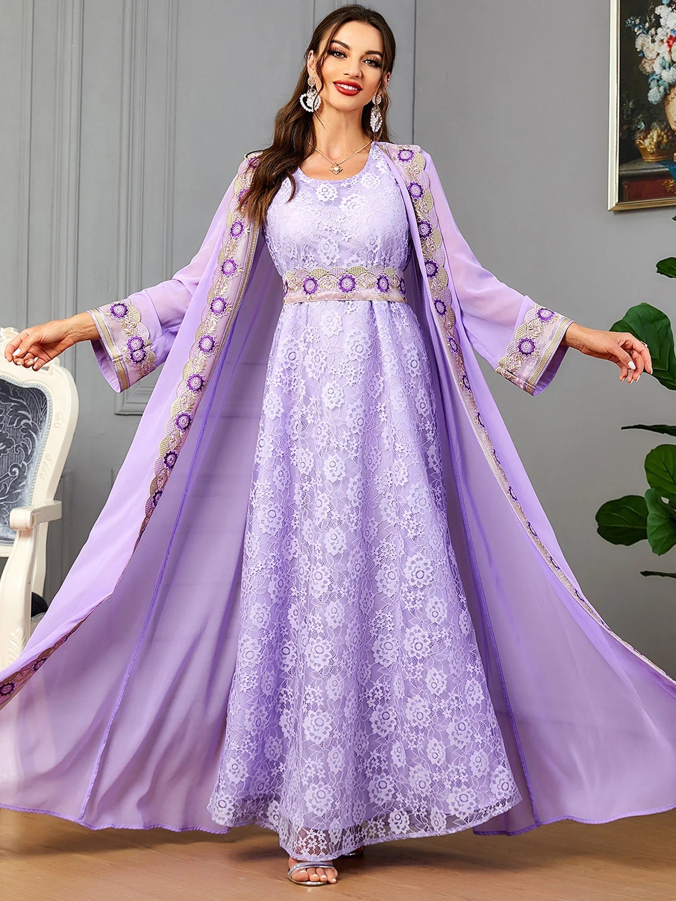 Fuchsia pink Kaftan