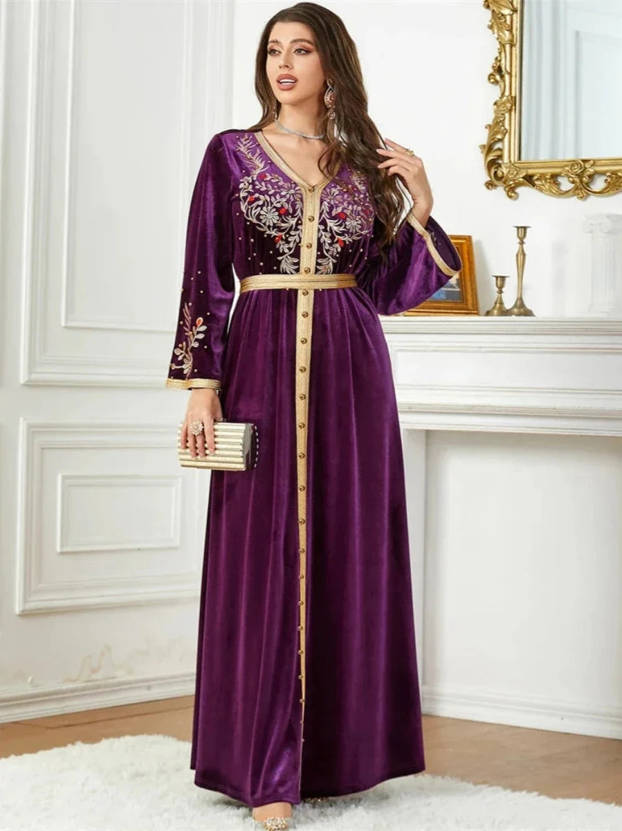 Kaftan Samt Lila