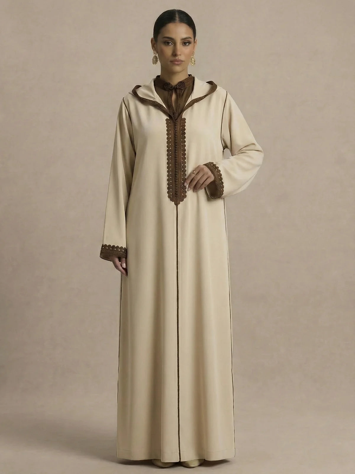 Djellaba color crema (2 pezzi)
