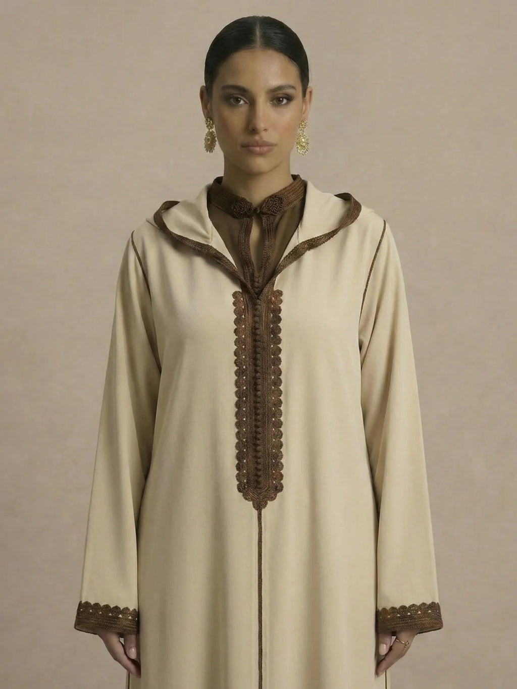 Djellaba color crema (2 pezzi)