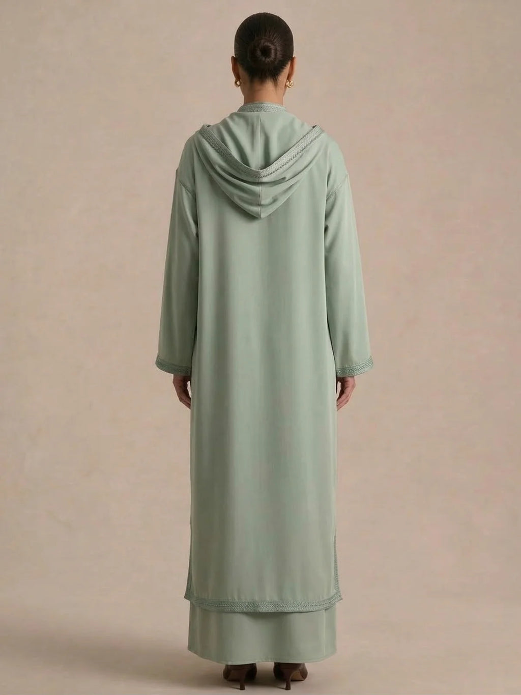 Djellaba semplice da donna (2 pezzi)