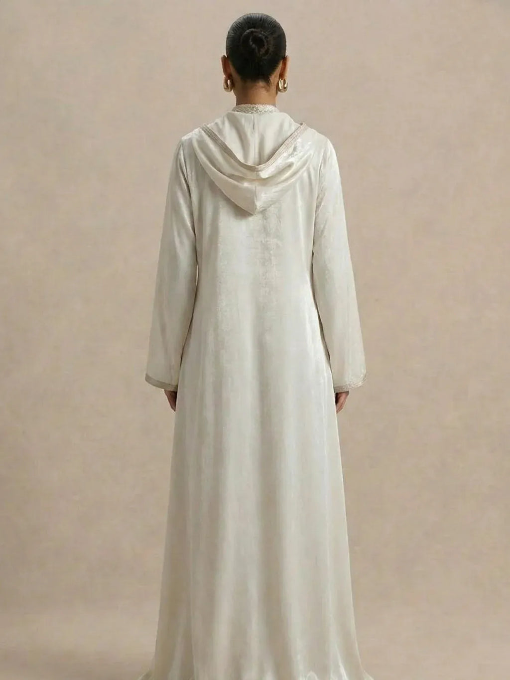Djellaba bianca e dorata (2 pezzi)