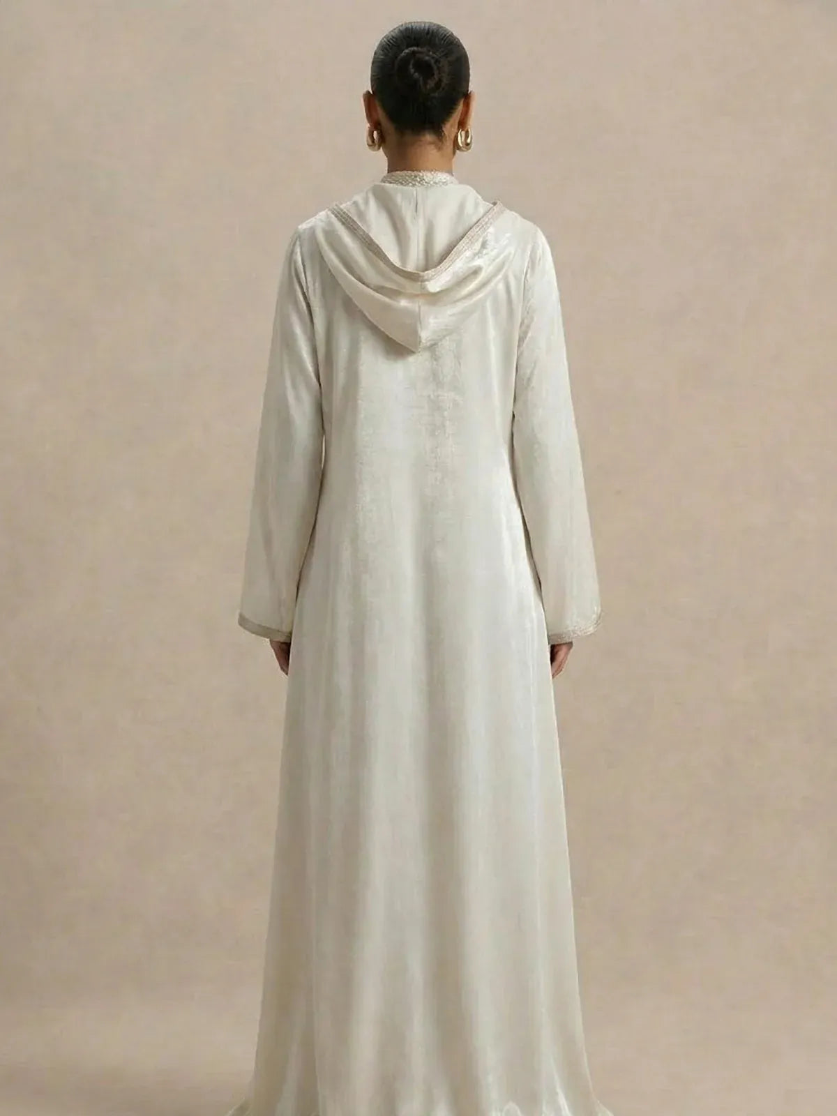 Djellaba bianca e dorata (2 pezzi)