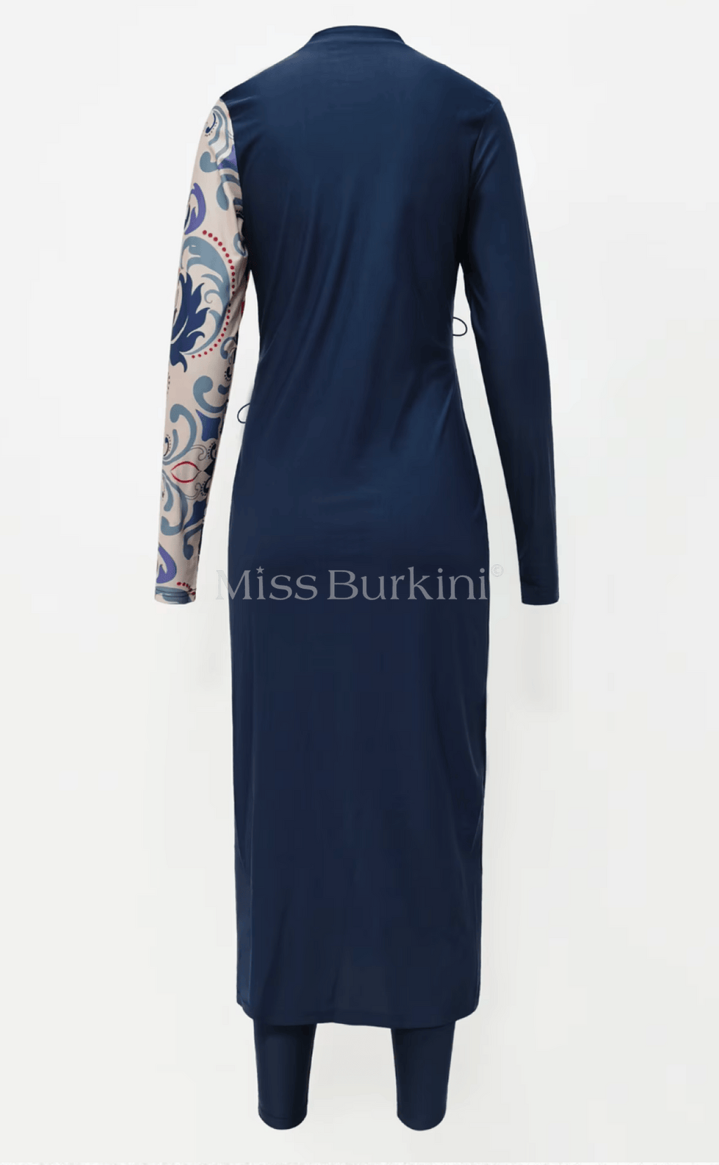 Verschleierte Frau Burkini Jasmina blaue Muster