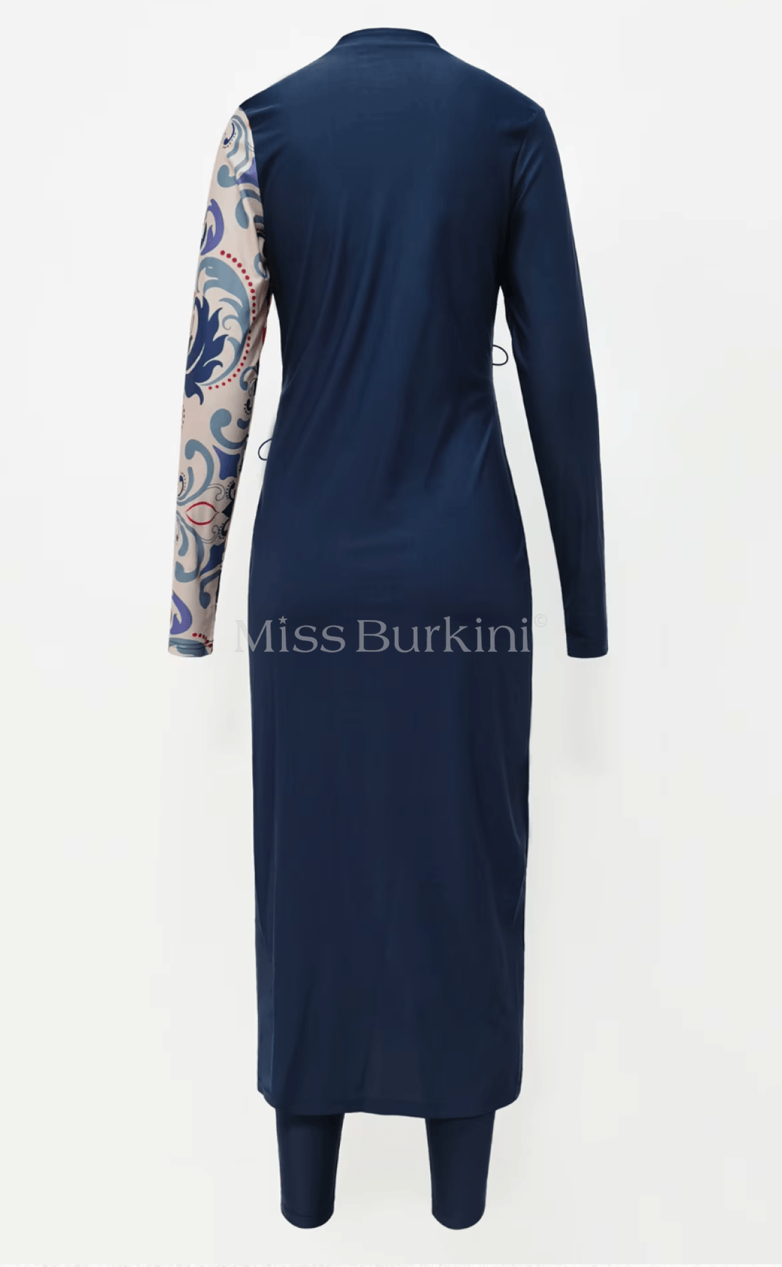 Verschleierte Frau Burkini Jasmina blaue Muster