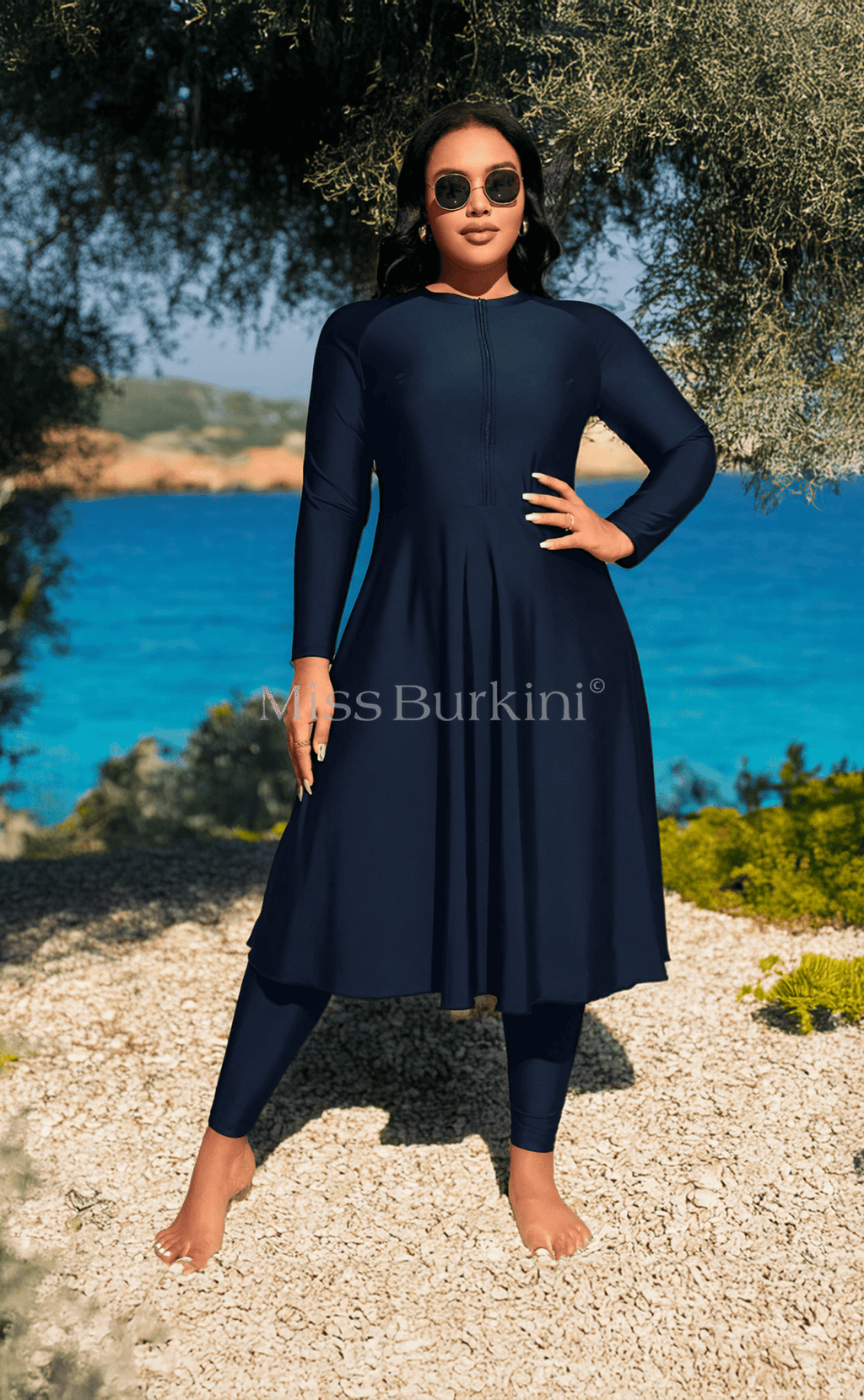 Large size Burkini Dayana blue