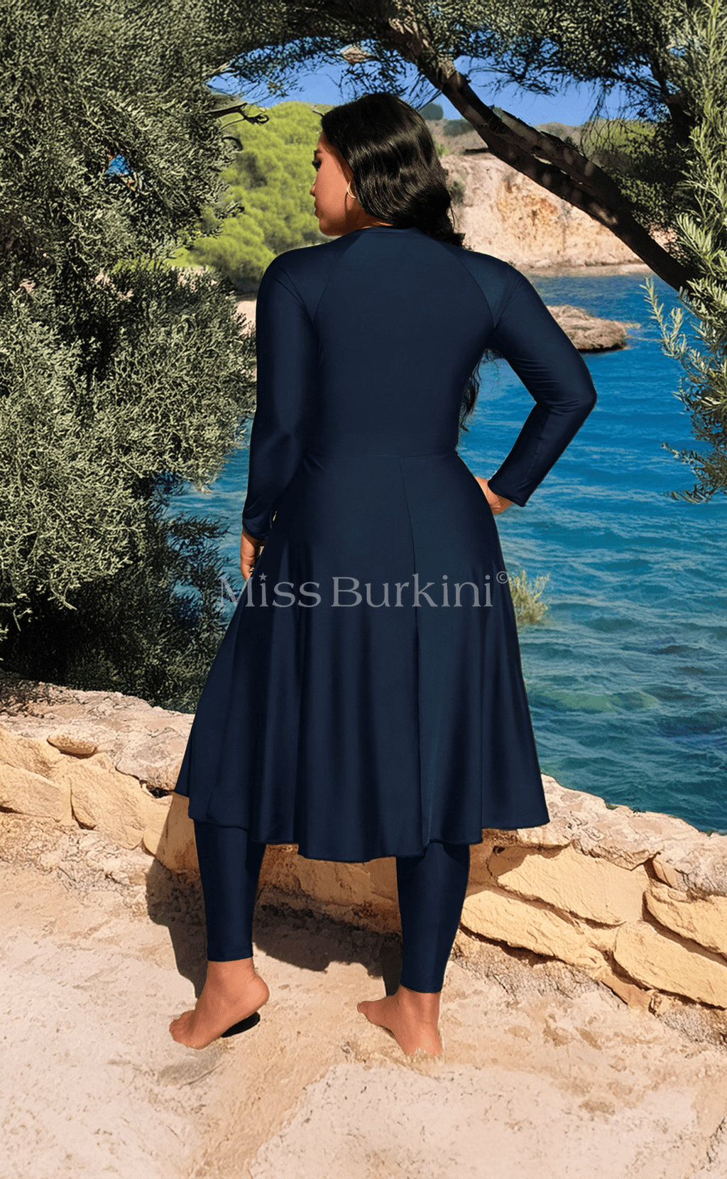 Large size Burkini Dayana blue