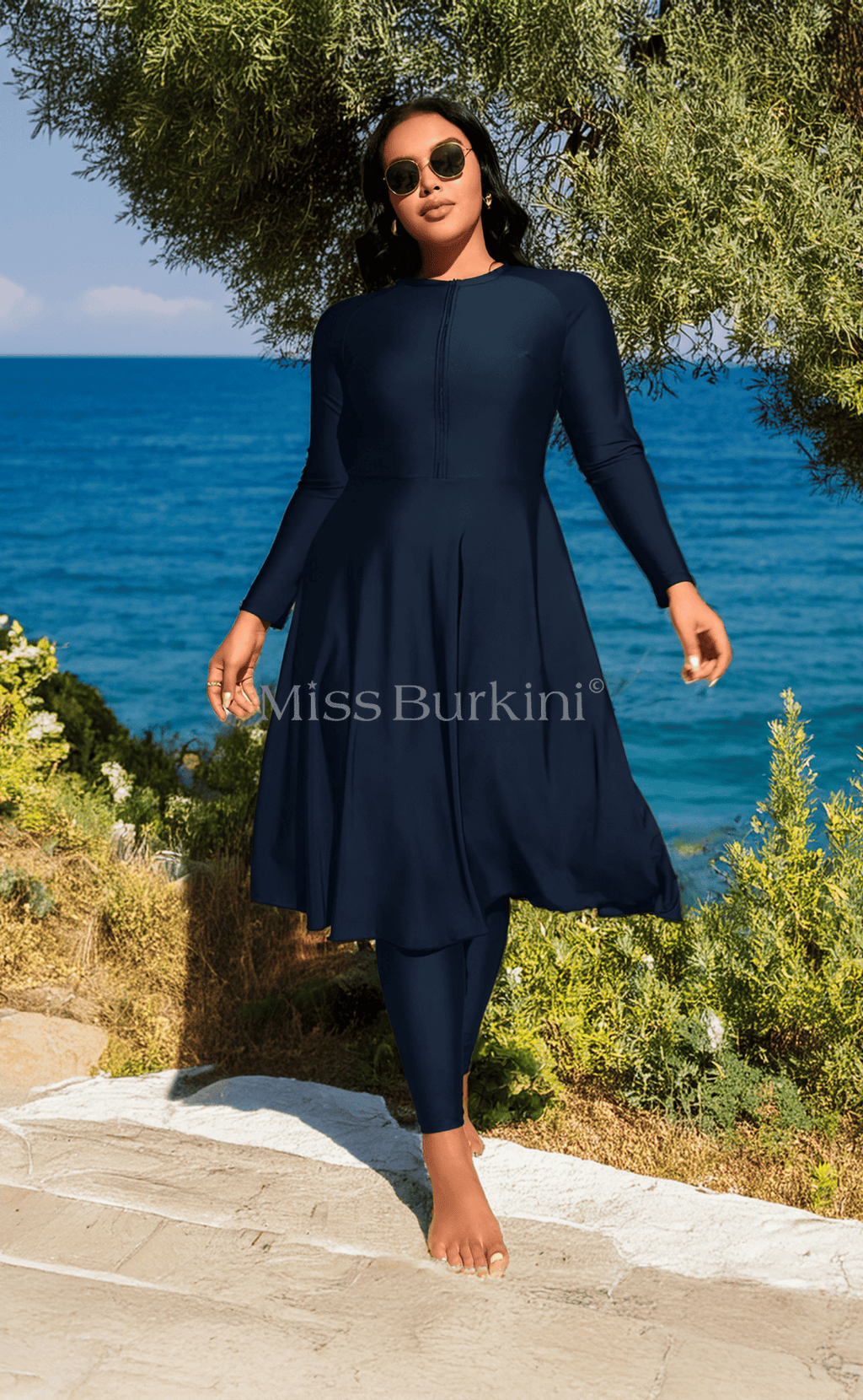 Large size Burkini Dayana blue
