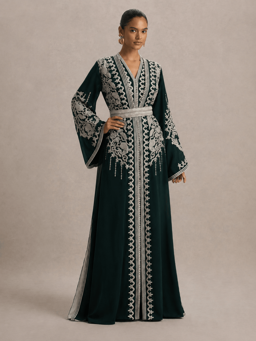Kaftan Blau und Silberfarben