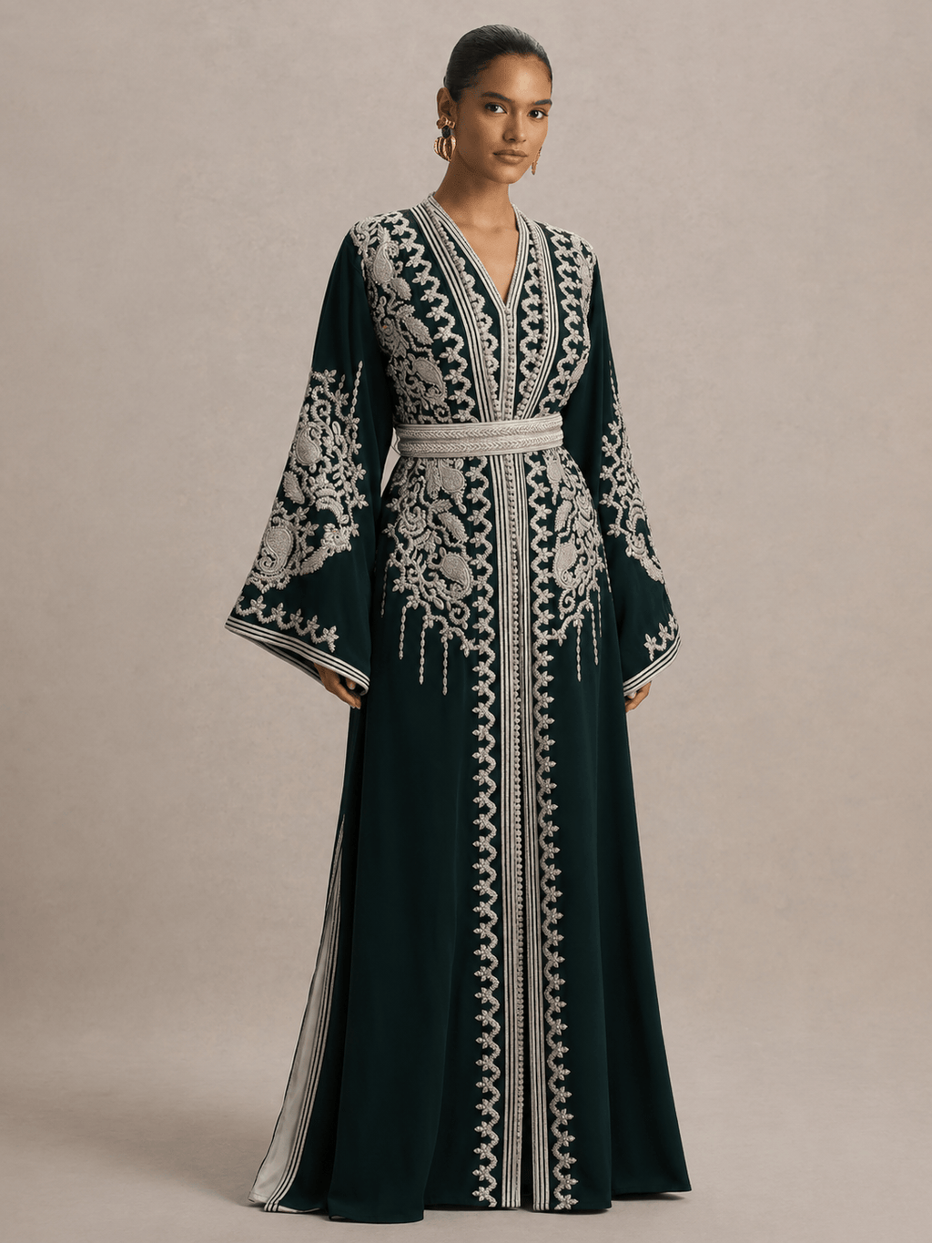 Kaftan Blau und Silberfarben